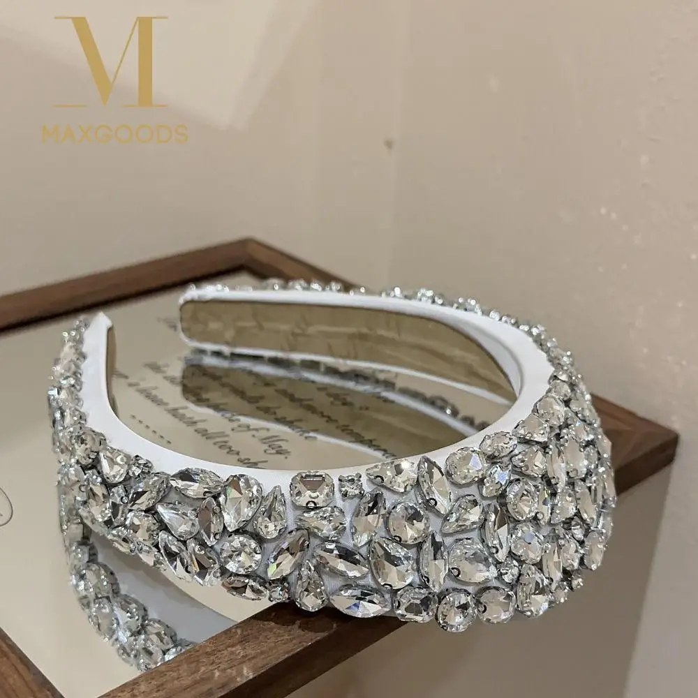 

Новая повязка на голову со стразами и стразами, элегантный стиль, черный цвет, повязка на голову с кристаллами и драгоценными камнями, модная повязка для волос для мытья лица