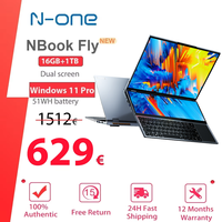 NEW N-one Nbook Fly Laptop 16GB+1T ‌Intel Xeon W-10885M Windows 11 Pro Double Screen 16''+14'' Touch pad Office Study Computer