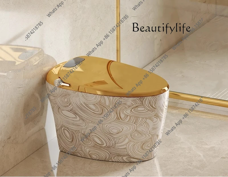 

Умный унитаз в европейском стиле с голосовым управлением, интегрированным автоматическим датчиком, функцией подогрева и защитой от брызг для дома и ванной комнаты