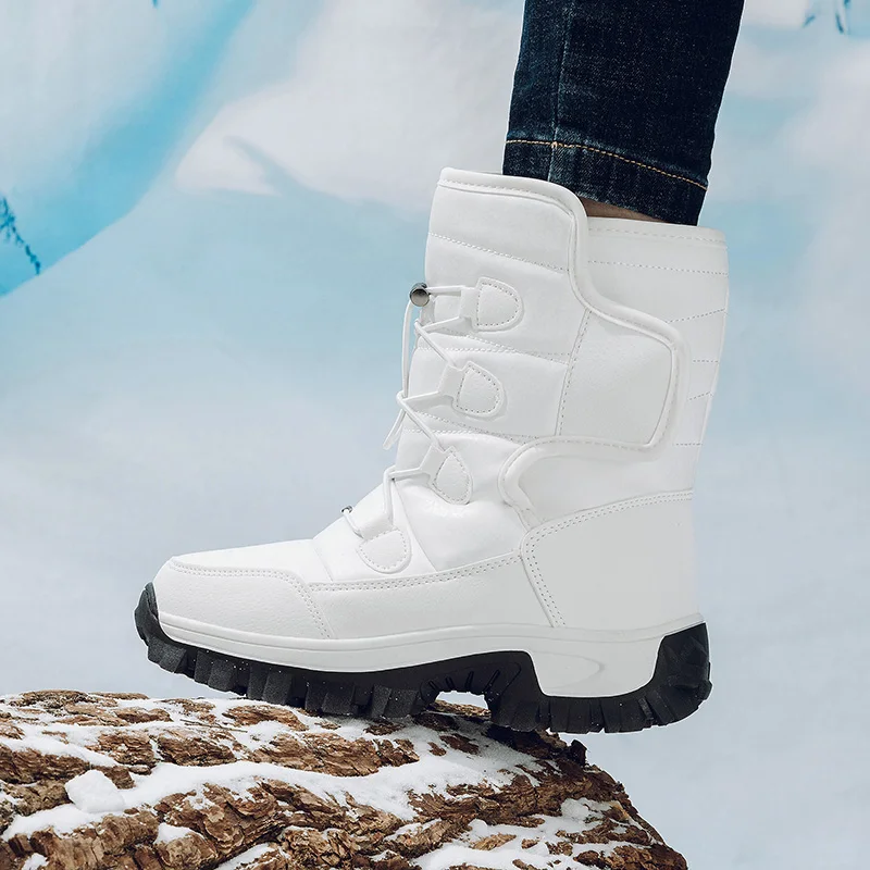 

Winter New Unisex Plus Size Snow Boots - Fleece Lined High-Top Anti-Slip Wear-Resistant Warm Outdoor Travel Boots