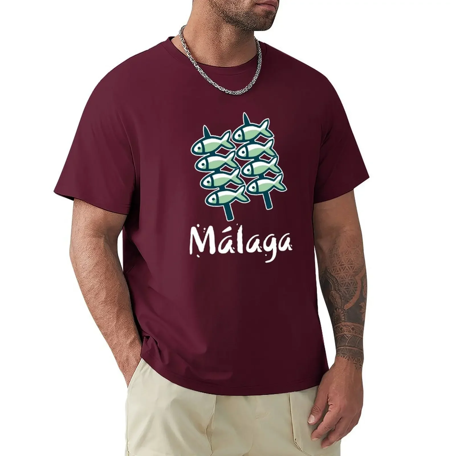 Welcome to Malaga 8 dark camiseta para niños y hombres, camisetas gráficas blancas de moda coreana, camisetas grandes y altas de manga corta con cuello redondo