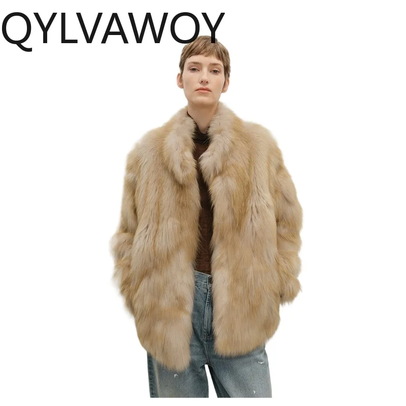 

TAJIYANE 100% Natural Fox Fur Woman Luxury Real Fur Coats Short Winter Clothes Woman Stand Collar Tops for Woman Шуба Женская