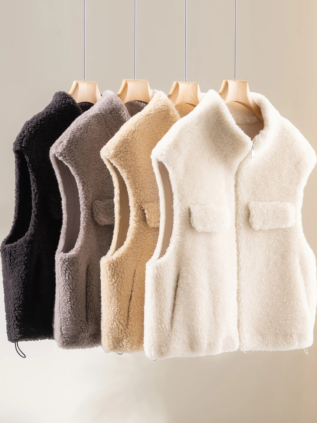 

Женский жилет из овечьей шерсти, свободный, повседневный, универсальный, с подплечниками, осенне-зимний, новый, утепленный, теплый, для поездок на работу