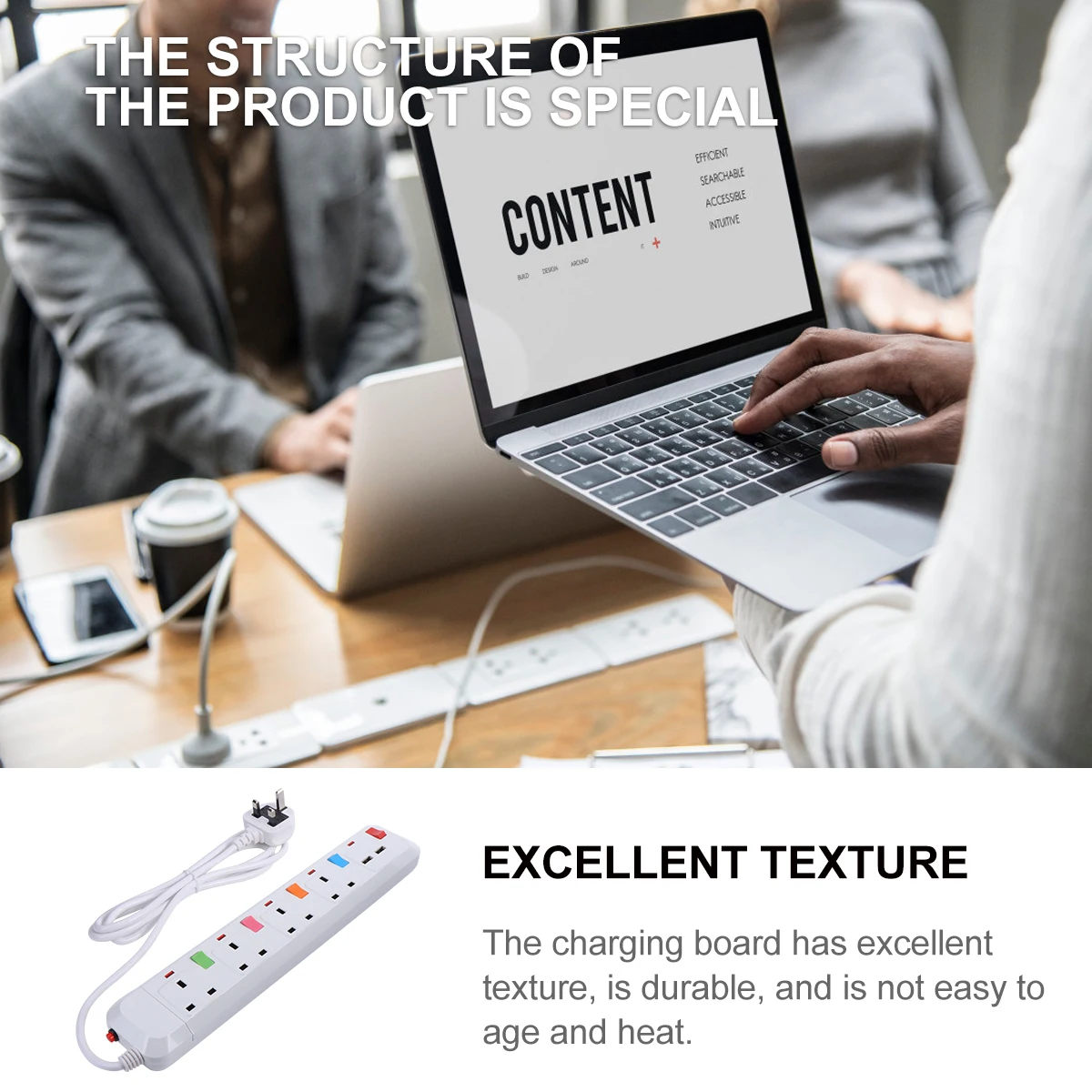 

1pc Uk Power Strip Overload Protection Usb Charging Board Durable Safety Socket For Home Usb Charging Strip Office Use
