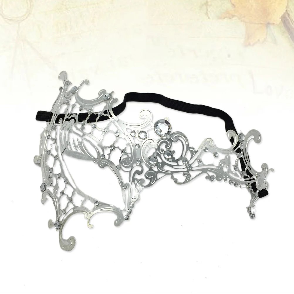 

Metal Half Face Mask Venetian Masquerade Cosplay Costume Party Carnival Halloween Accessory For Adults Kids Diamond