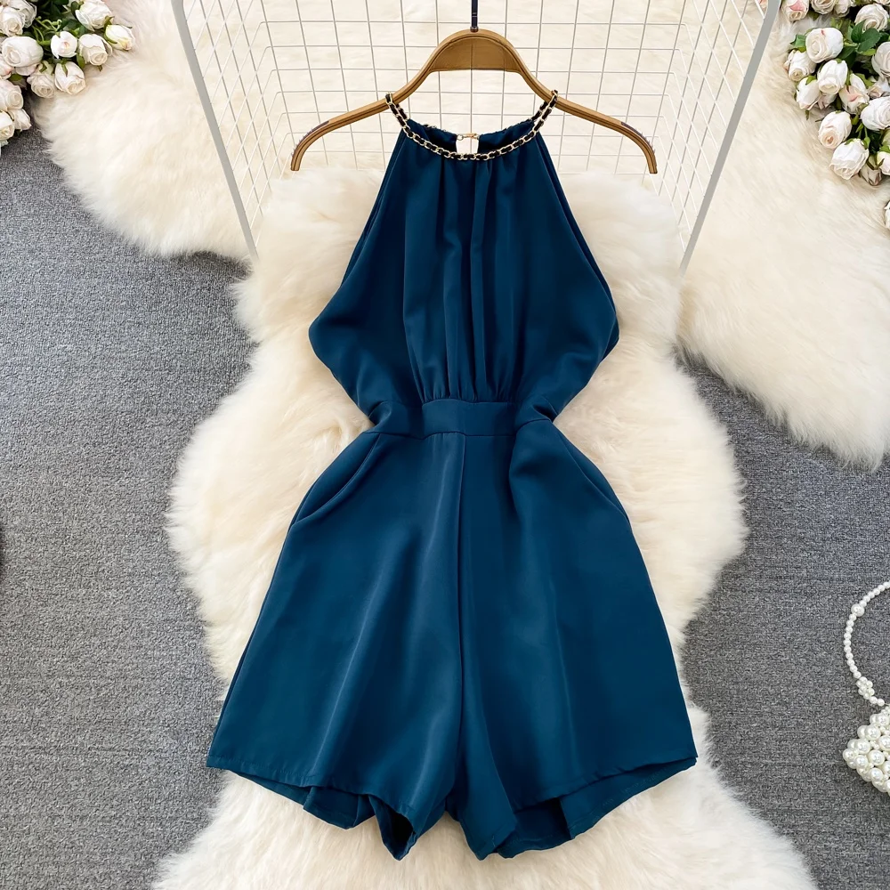 

Сексуальный костюм с высокой талией и широкими штанинами для женщин, круглая летняя одежда холодного тона Ne Svel