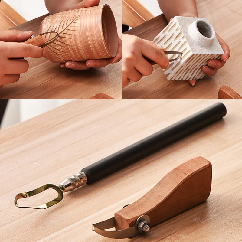 

Ceramic Tool Trimming Knife Single Head Ring Scraper DIY Clay Sculpture Carving Texture Scraping Forming Pottery Tool