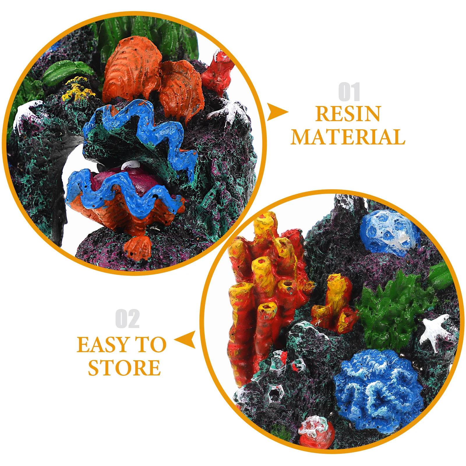 

Realistic Resin Coral Reef Decor for Aquarium Fish Tank Shelter Natural Look Artificial Coral Ornament for Freshwater Turtle