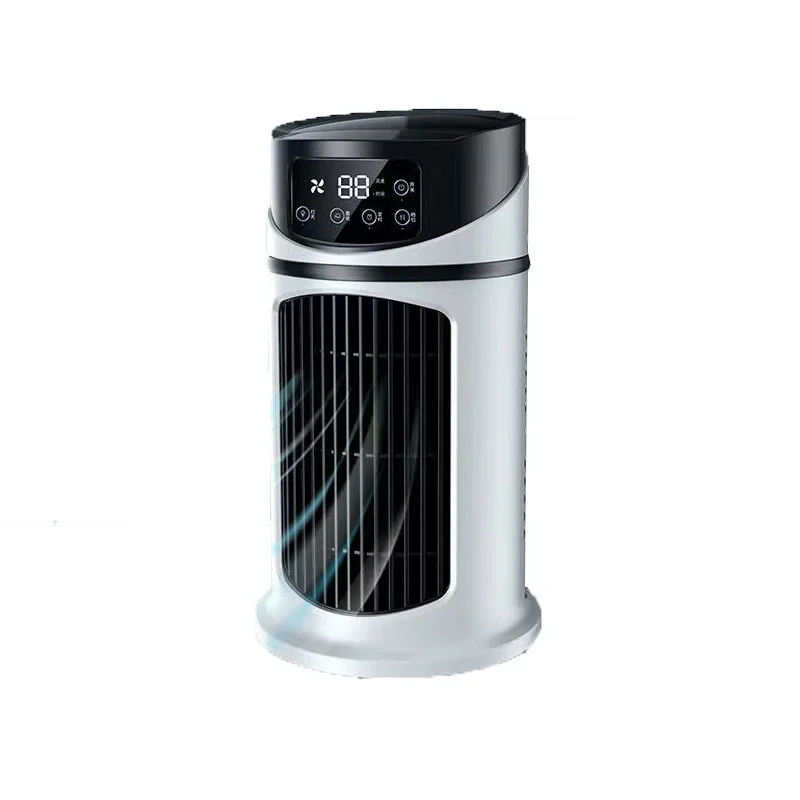 

3-in-1 Portable Air Conditioner, Humidifier & Fan with USB Cooling, Ice Crystal Design, Digital Display - White