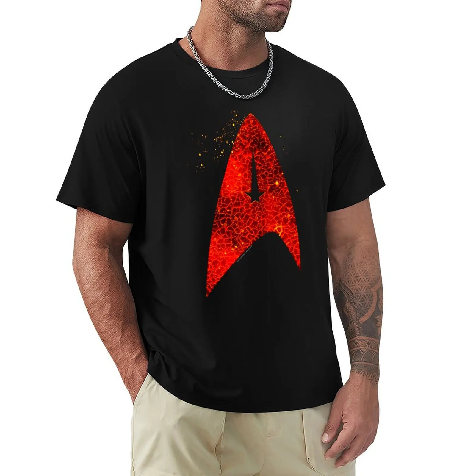 

Star Trek: Discovery Molten Lava Starfleet Badge Logo T-Shirt Novelty Print Casual Tee Shirt