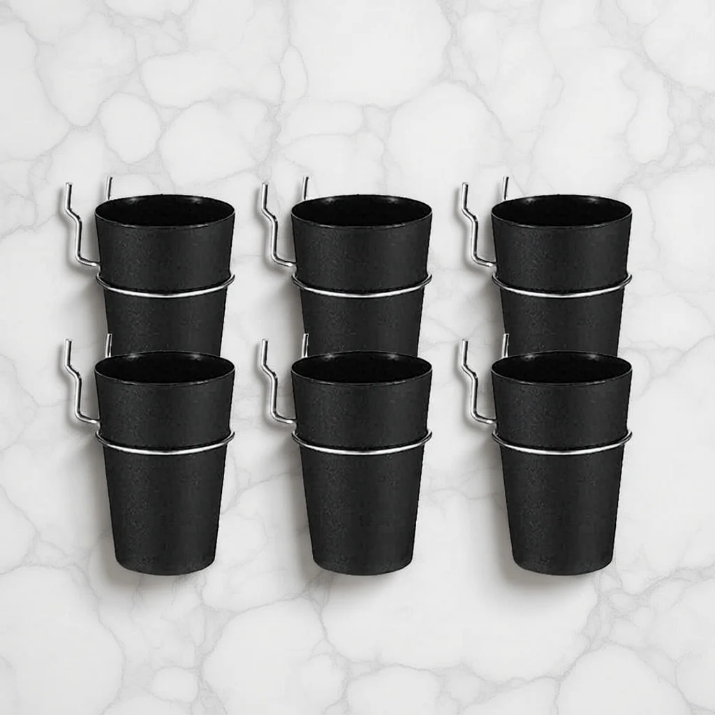 6 set Pegboard Organizer Set Iron Abs Storage Cups With Hooks For Workshop Tool Fastener Organizers Pegboard Accessories