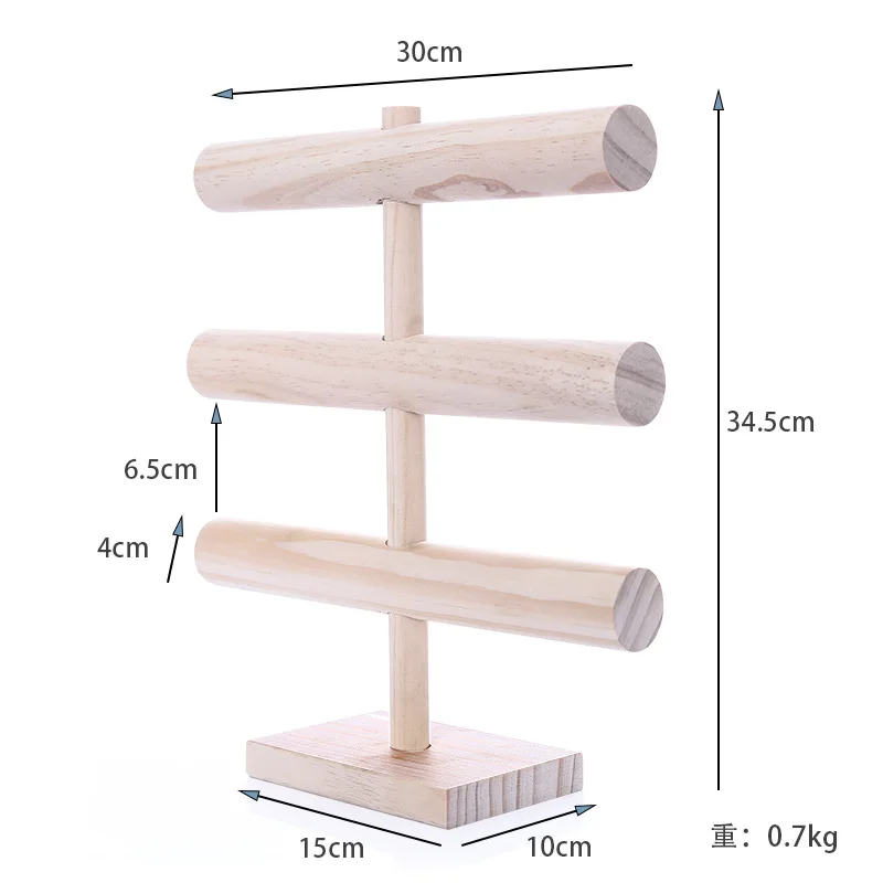 Imagem -02 - Carrinho de Exposição de Jóias de Madeira Pulseiras Colares Relógios Bangles Holder Armazenamento de Exibição de Acessórios de Camadas