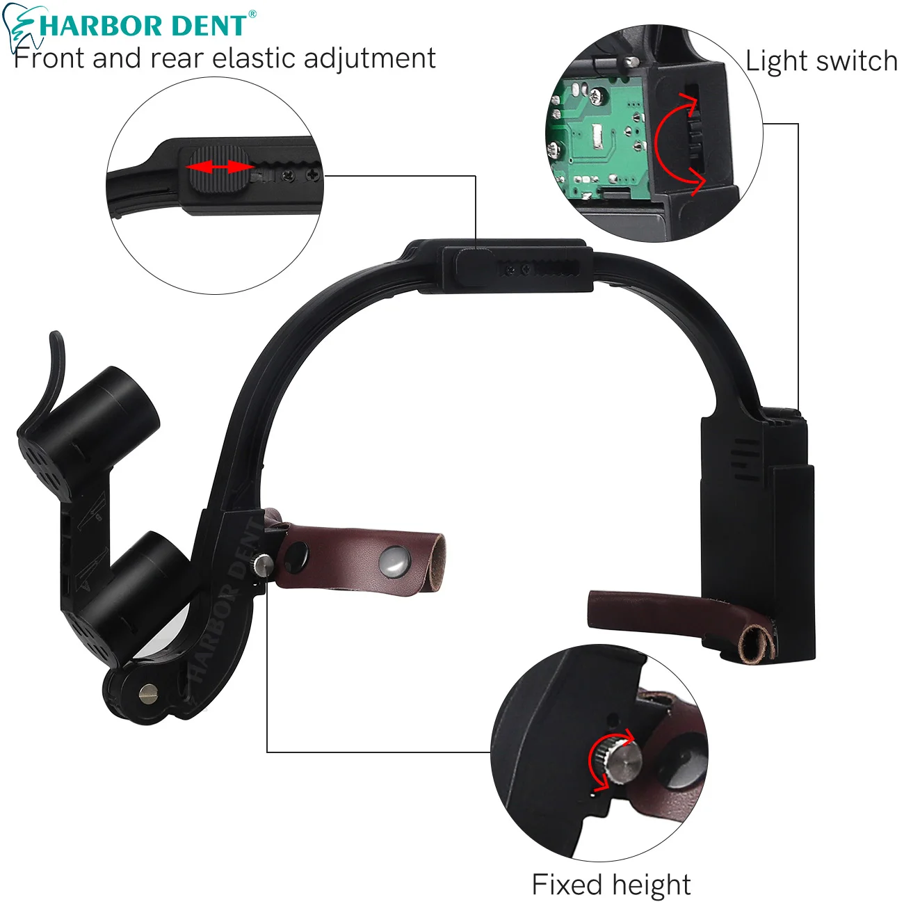 Binocular Dental Loupes Wireless LED Headlight Lamp 2.5X 3.5X Magnifying Glasses 5W Surgical Light for Dentist Medical Lamp