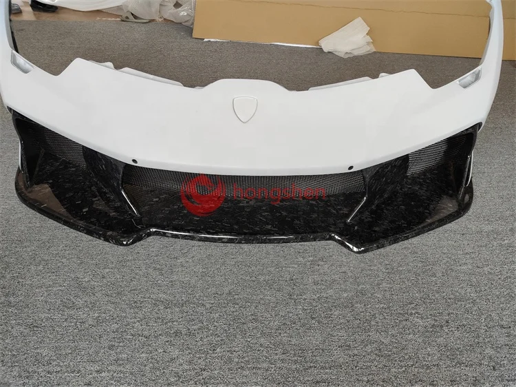 Vor Style half Forged front bumper Front Bumper For Lamborghini Huracan LP580 LP610 Half Carbon Fiber Body kit car parts