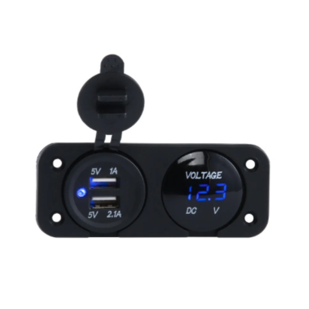 36W Dual USB Vehicle Charger with Bright LED Voltage Display Ideal for Cars Trucks for rvs and Marine Applications