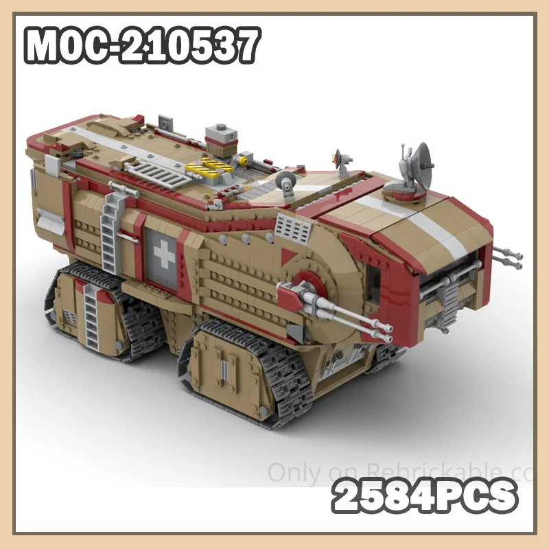 MOC-210537 Behemoth Sandcrawler Blok Bangunan Kendaraan Tempur Berlapis Baja Seri Perang Militer Hadiah Kreatif Edukatif