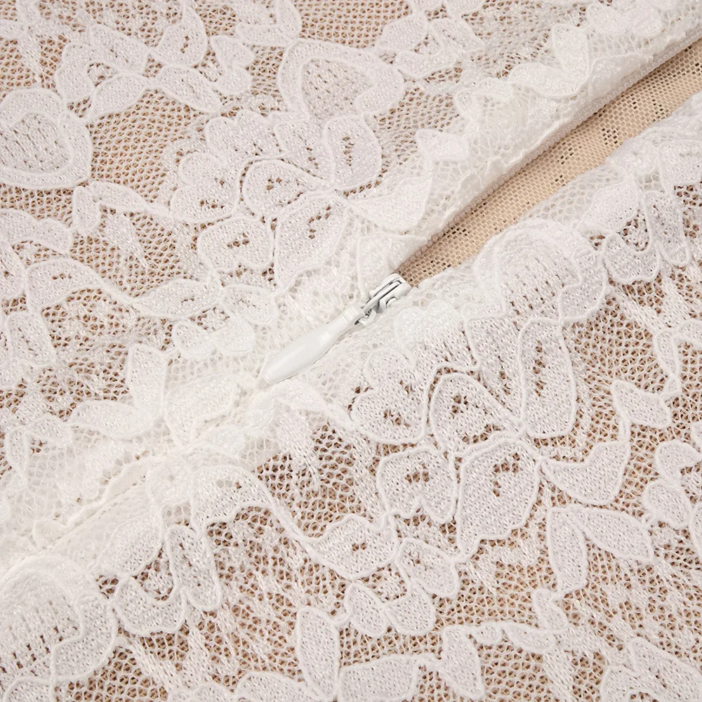 Floral Hem Lace Dress - Sleeveless & Bodycon, Christmas Gala Dress