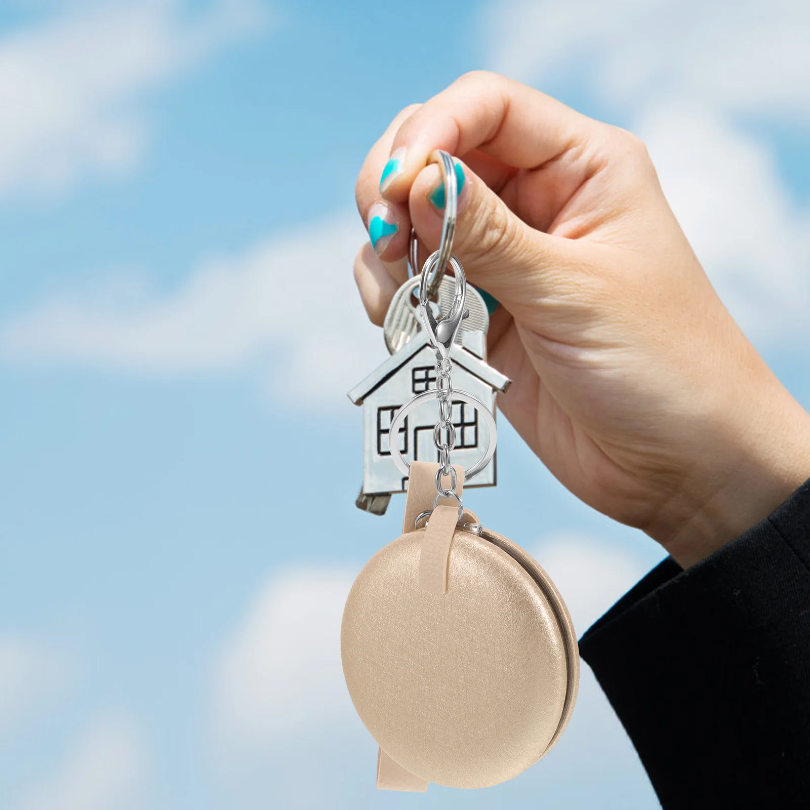 

1Pcs Mini Mirror Keychain Compact Double-Sided Metal Portable Makeup Mirror for Women High Clarity Glossy Finish Foldable Vanity