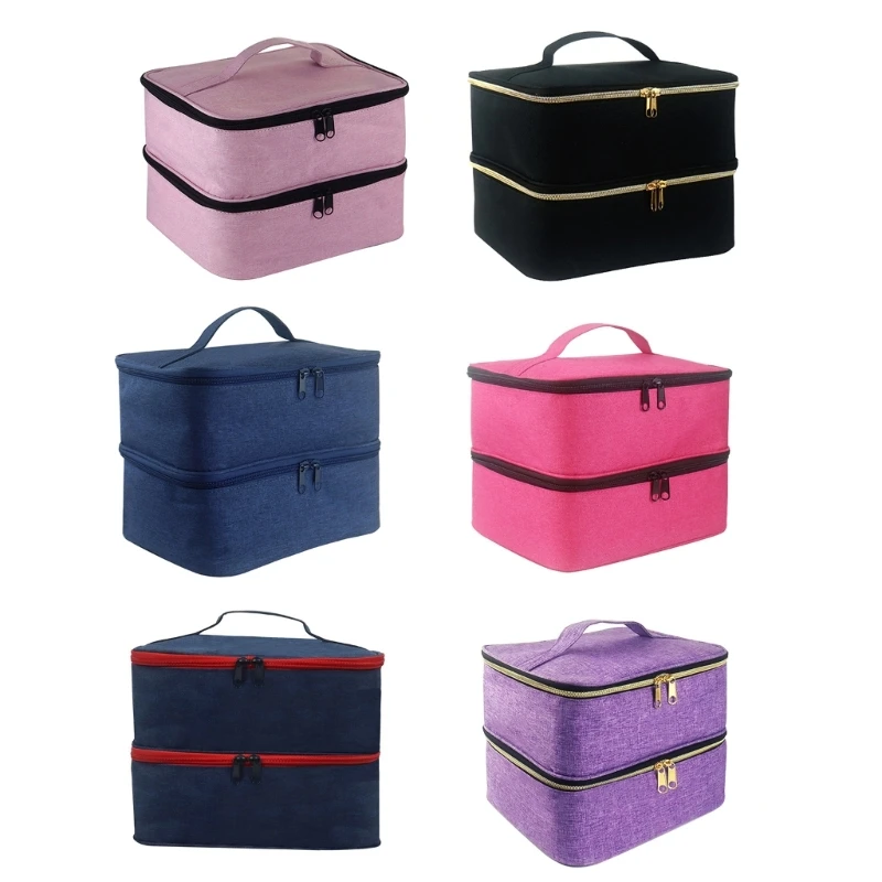 NailPolish Bag Storage Case with Handle for NailTech Double Layer