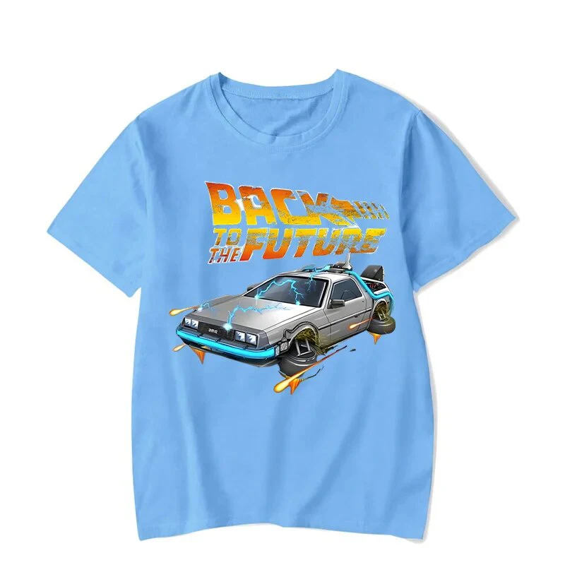 Back To The Future Print Cotton T-Shirts Men Women Fashion Short Sleeves T Shirt Oversized Harajuku Tees Tops Unisex Clothing