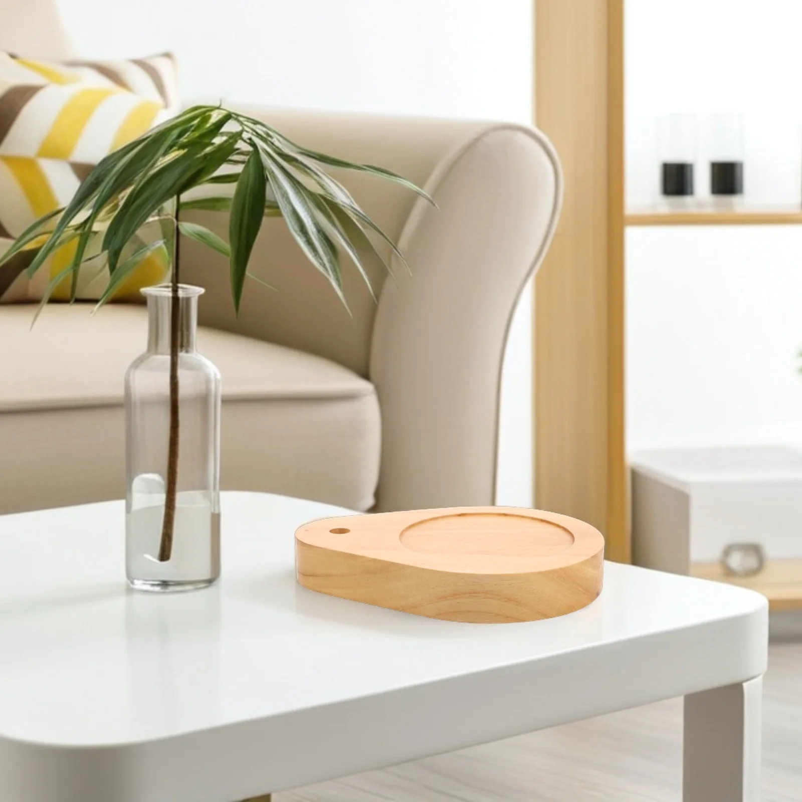 

Drop-Shaped Solid Wood Lamp Base Natural Wooden Display Light Stand for Bedroom Table Lamp Nightstand Aromatherapy Holder