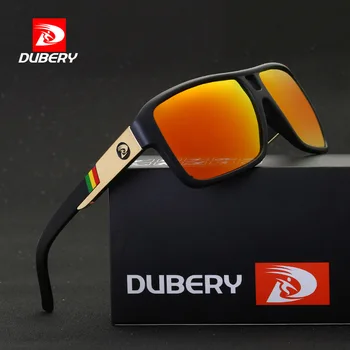 DUBERY 스퀘어 프레임 플라스틱 스포츠 편광 선글라스, UV400 안경