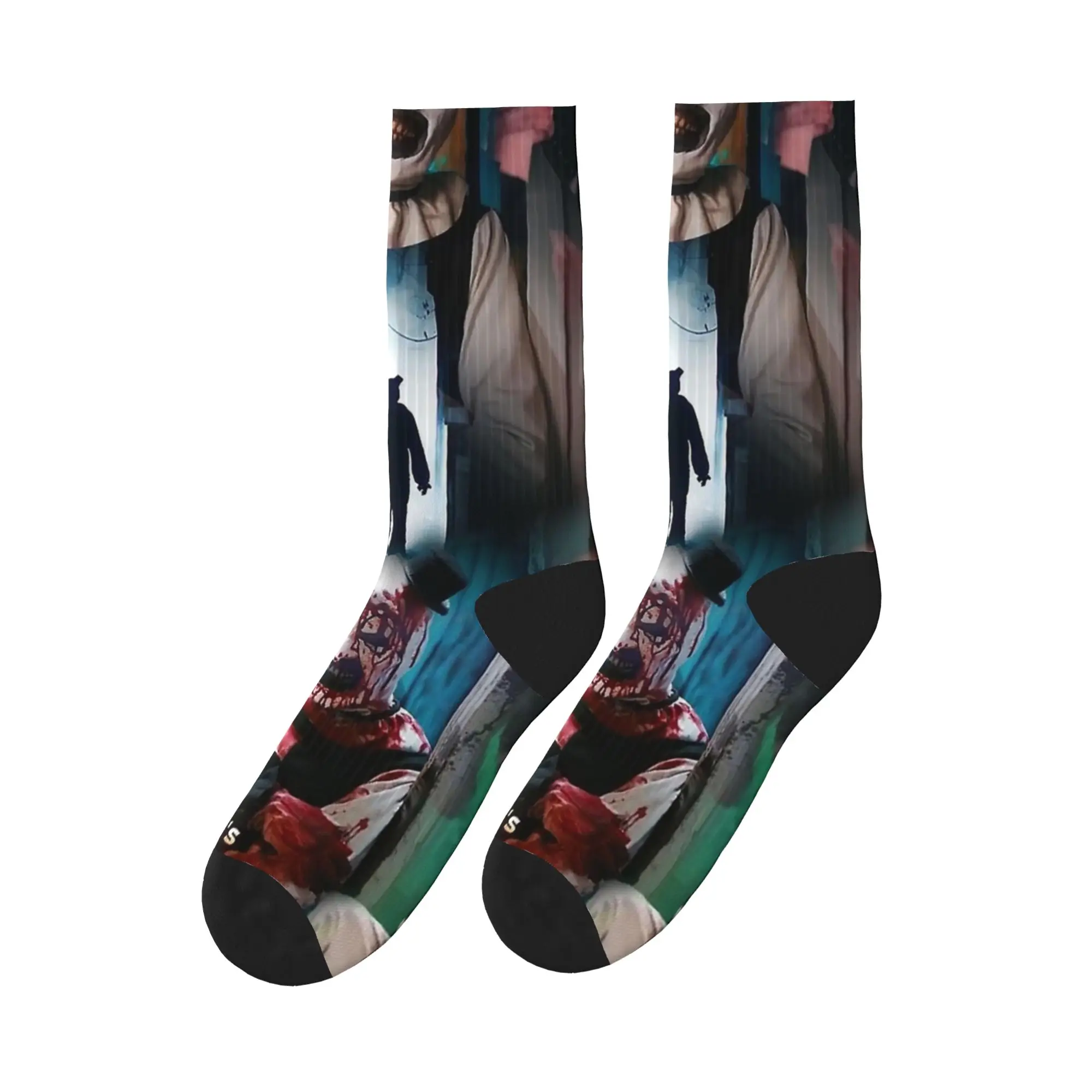 

Чулки из фильма ужасов «Ужас», носки для пар, средние мягкие модные носки, осенние нескользящие носки для бега с узором, идея подарка