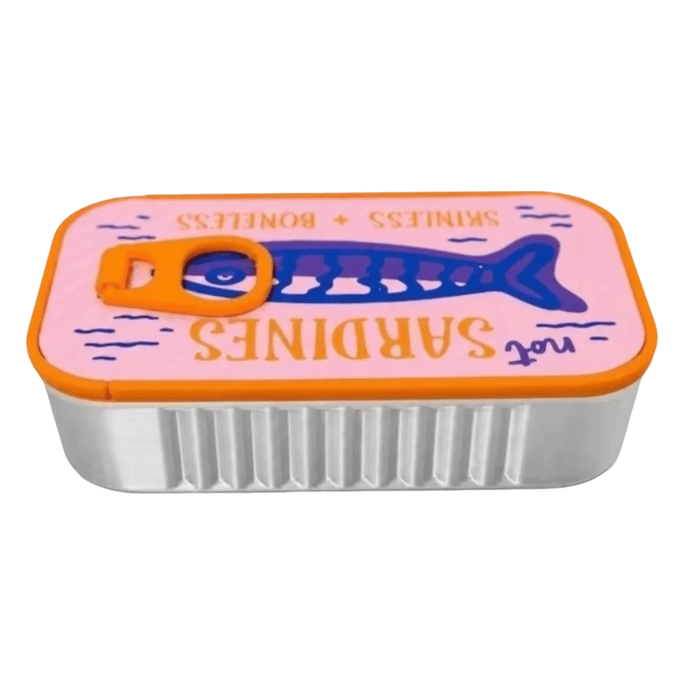 3D Printed Sardine Tin Jewelry Box Multi Functional Durable Jewelry Display Organizer Decorative Creative Fish Bone Jewelry Box