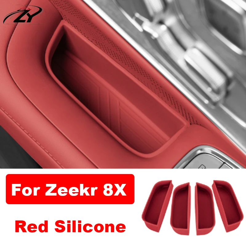 For Zeekr 8X 2026 2027 Car Silicone Door Handle Storage Box Waterproof Multi-functional Storage Pad Accessories
