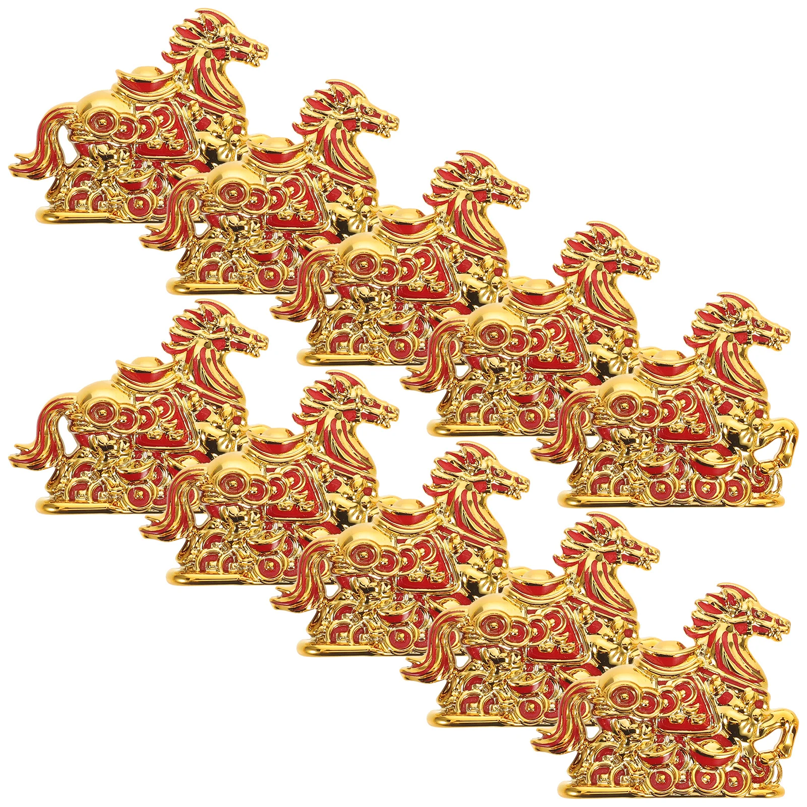 

10pcs Small Decoration 2026 Year Of The Horse Party Favors Feng Shui Lucky Pendant For Diy Necklace Craft - Mini