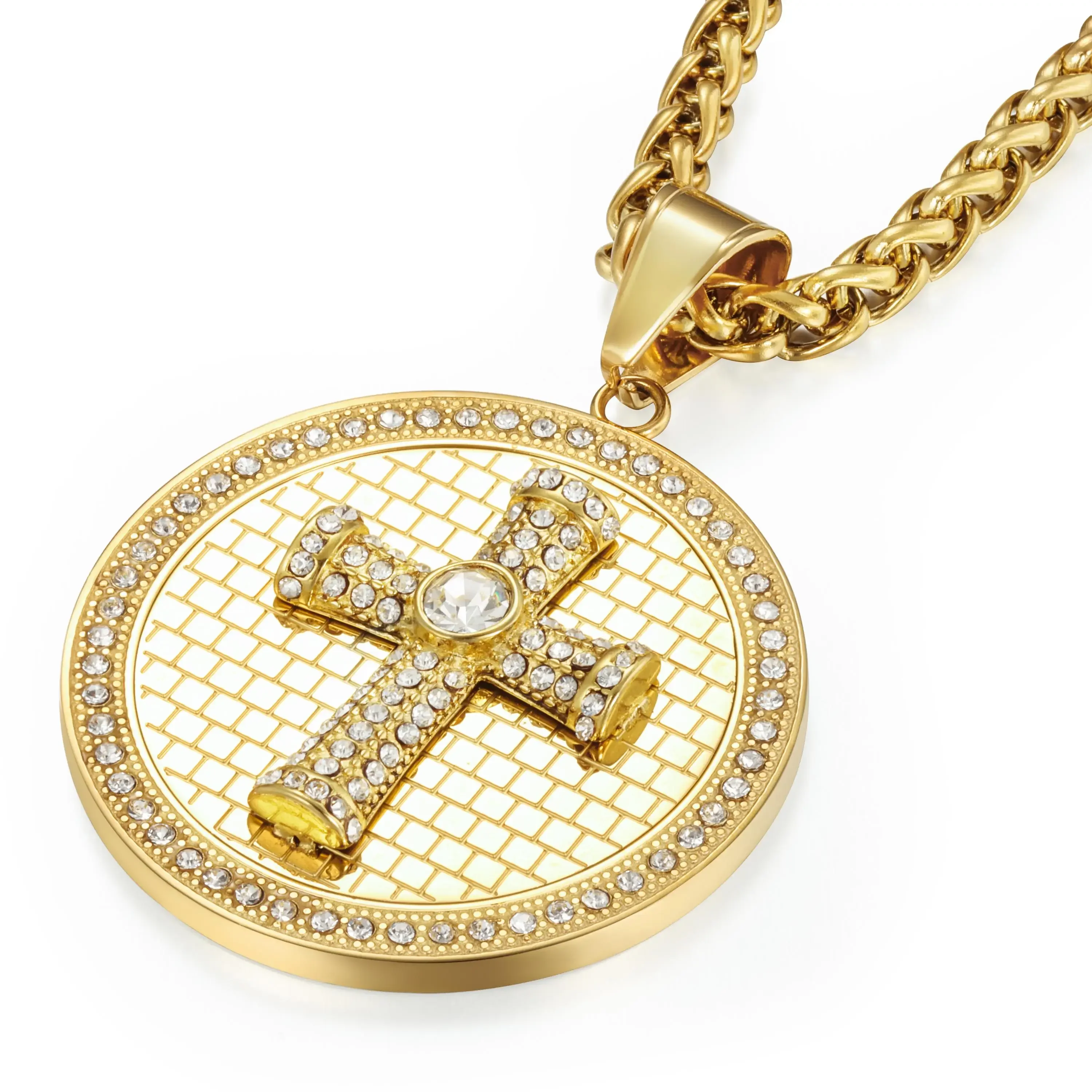 

stainless steel cross crystal pendant necklace Personalized pendant Suitable for men and women party jewelry accessories gift