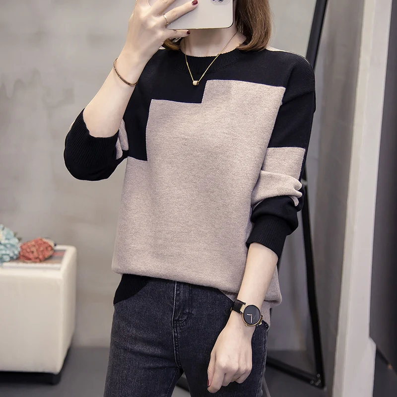 Korean New Spring Cashmere Pullover Sweaters Women Fashion Tops 2023 Round Neck Knitting Long Sleeve Top Oversized Sweater 4XL