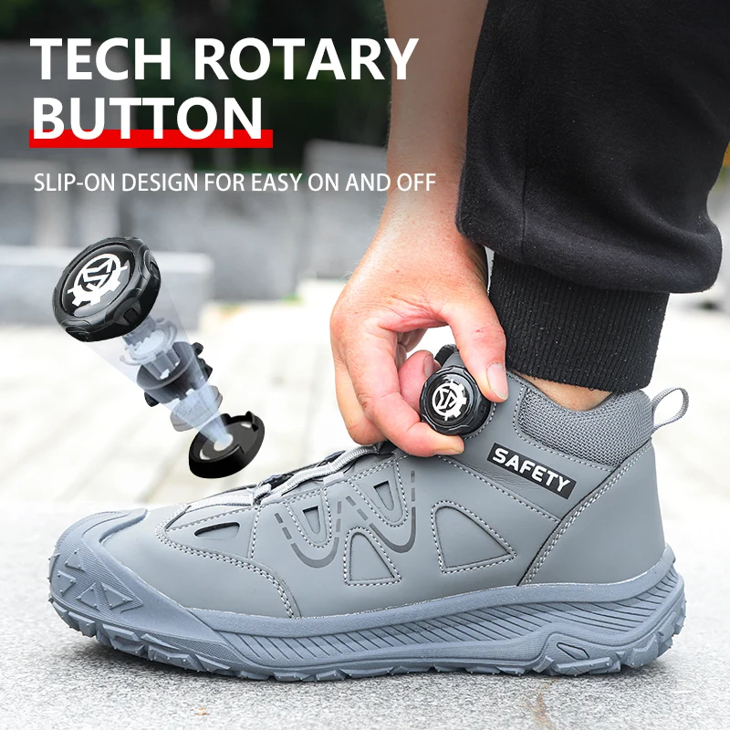 2026 Outdoor-Arbeitssicherheitsstiefel, durchtrittsichere, stoßfeste Stahlkappenschuhe, industrielle Schutzschuhe, Sicherheitsschuhe, Arbeitsschuhe – Detail 17