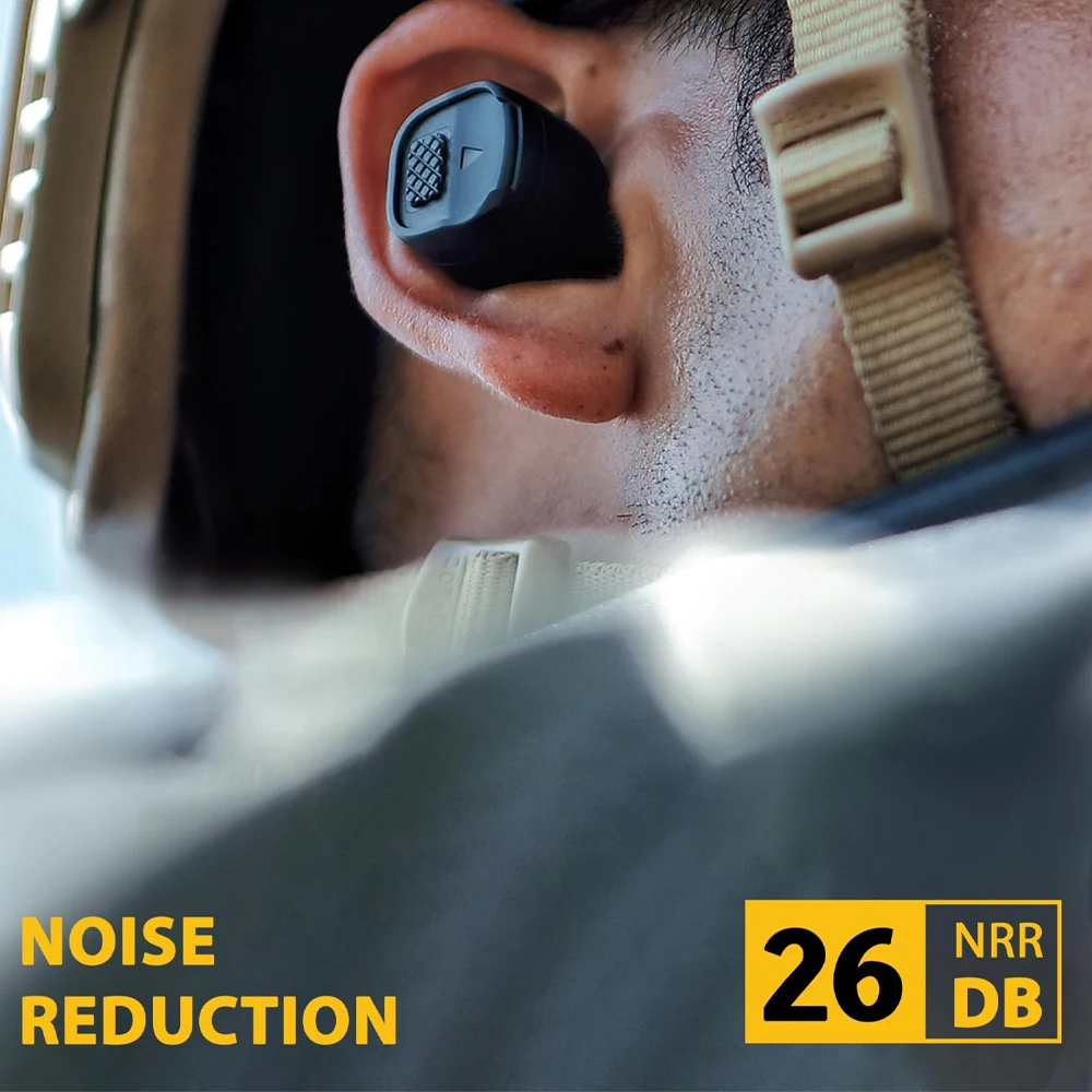 M20T NRR26dB protezione per le orecchie da tiro elettronico Bluetooth5.3 tappi per le orecchie con amplificazione del suono ambientale per il poligono di tiro