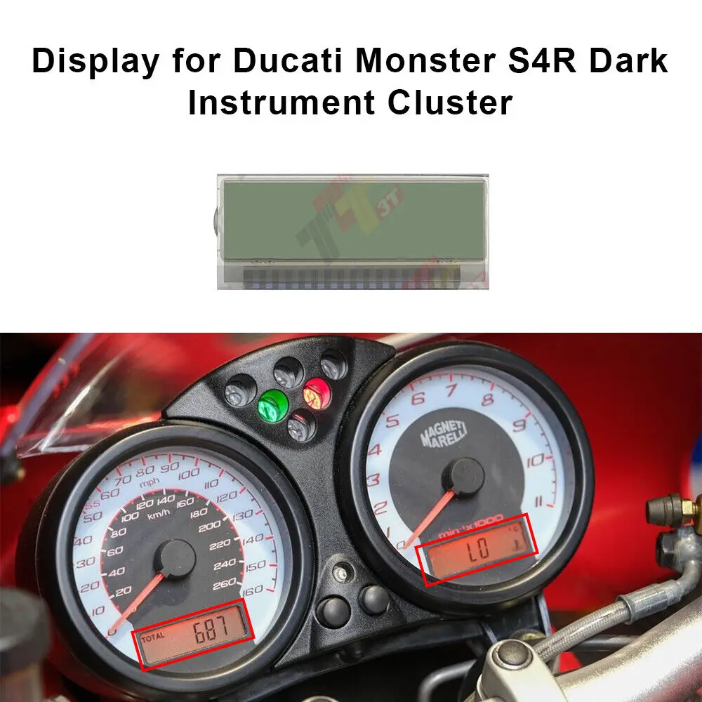 Dashboard LCD Display for Ducati Monster 620 695 800 900 1000 S2R S4 Instrument Cluster