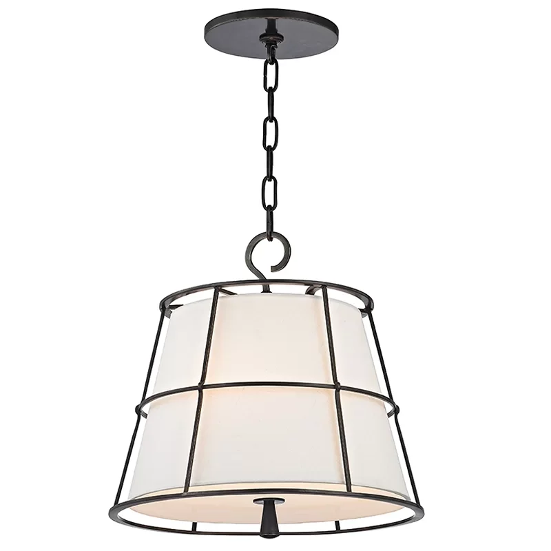 European fashion decorative fabric tapered metal cage chandelier kitchen island entrance hallway aisle
