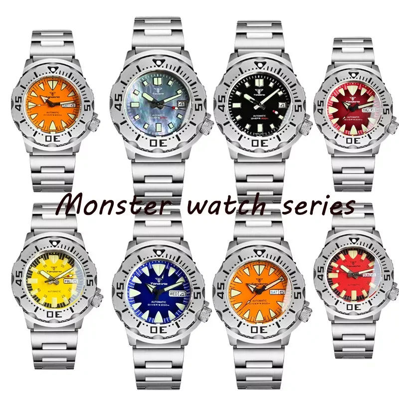 

Tandorio 42mm Sapphire Crystal Glass 20ATM Japan NH35A NH36 Stainless Steel Monster Collection Automatic Mechanics Men Watches