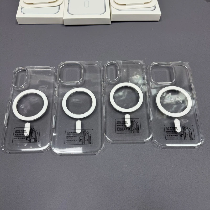 Original Touch Camera Button MagSafe Phone Case for iPhone 16 17 Pro max 16pro Wireless Charging Clear Crystal Hard PC Cover