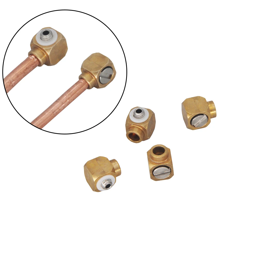 4PCS Solder Nipple 90° Elbow M3 for OD 3mm Copper Pipe Hydraulic Oil Cylinder RC 1/14 Kabolite 336GC Double E EC160E E010 Parts