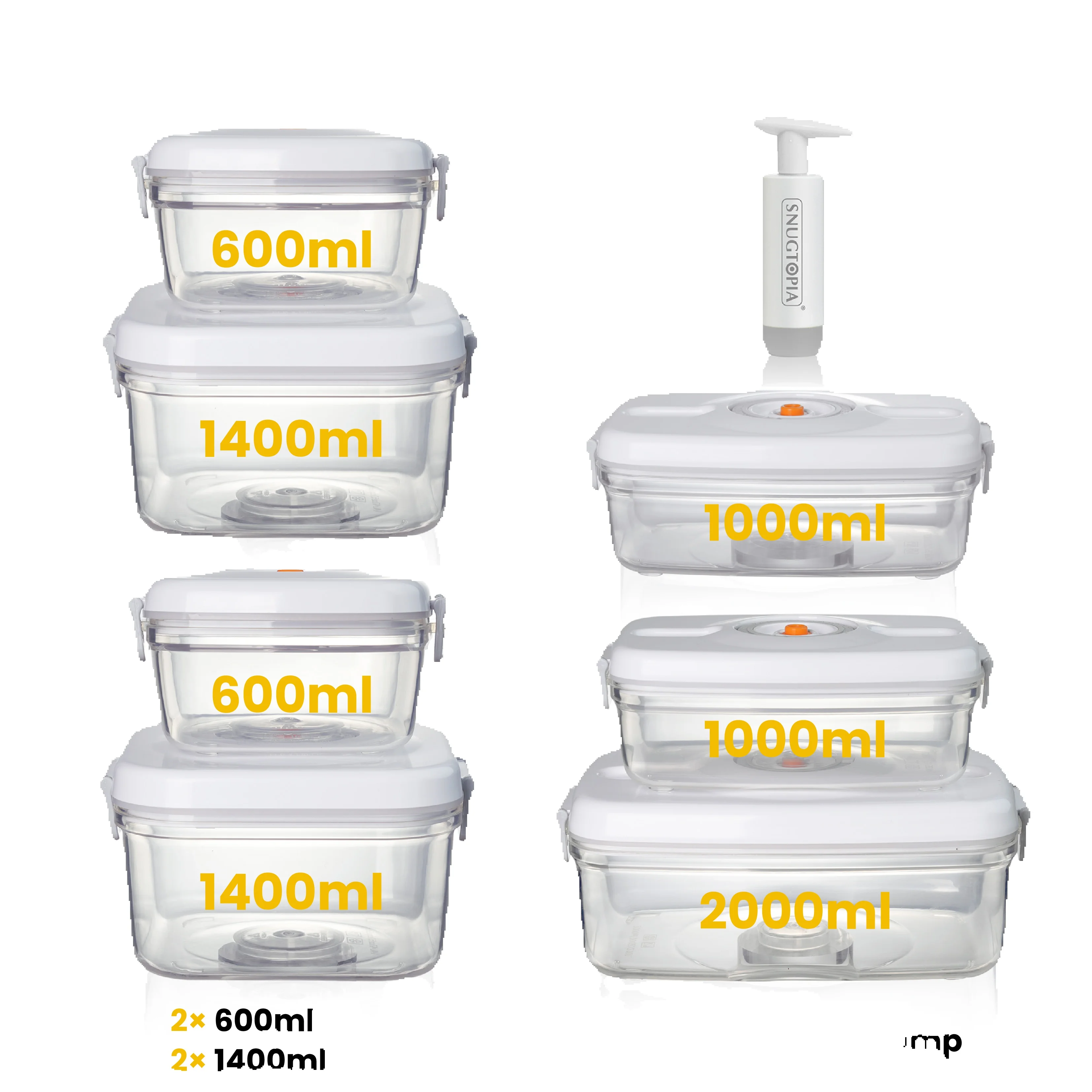 Food Storage Vacuum Containers - Zestaw 7+1 pojemników do przechowywania żywności