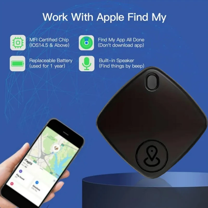 Smart Bluetooth GPS Tracker Works with Find My APP Anti-Lost Reminder Device Wireless For Iphone Locator Key Kids Finder