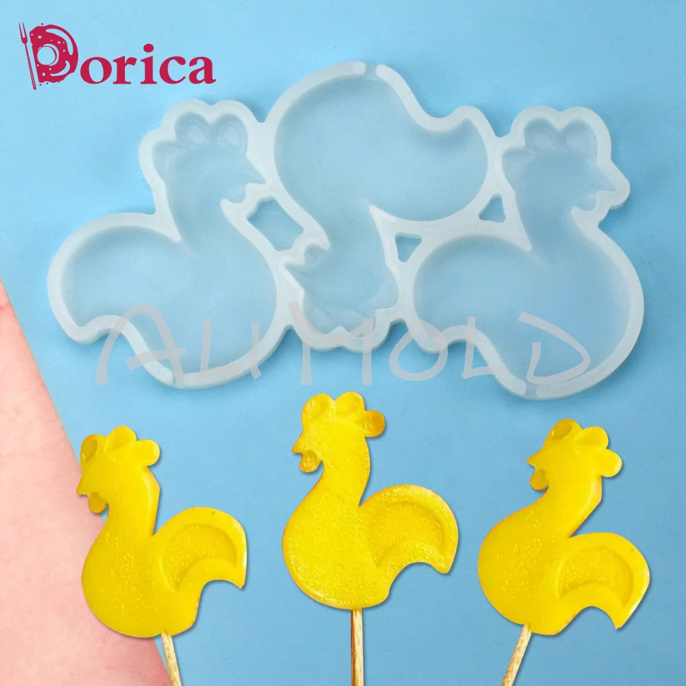 Dorica Mini Chick Design Lollipop Epoxy Mold Chocolate Resin Silicone Cake Mould Cake Decorating Tools Kitchen Bakeware