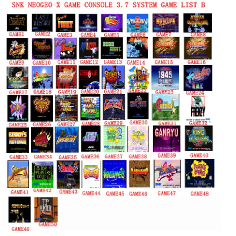 VOL2 SNK NEO GEO X GOLD Limited special latest handheld game card sets VOL2, containing 50 games!