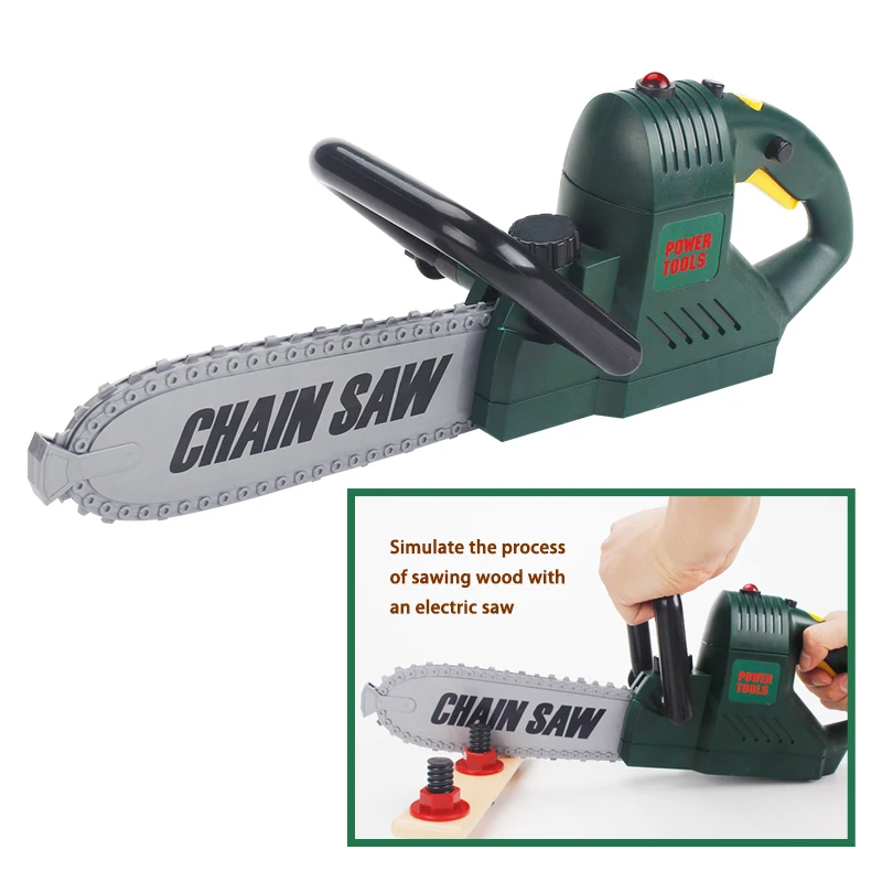 Juguetes de motosierra para niños, casa de juego, simulación de broma, herramientas de motosierra, reparación de cadena giratoria, juego de sonido de simulación, regalo de cumpleaños