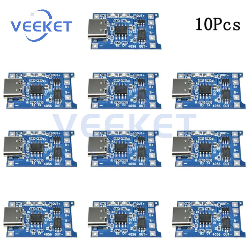 1/5/10Pcs TC4056A Lithium Battery Charger Module TYPE C USB 5V 1A Charging Board  With Protection Functions PCB For Arduino DIY