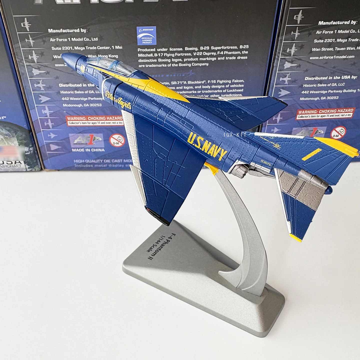 F-4II 1/144 Metal Scale Phantom Planes Model Blue Military Fighter Aircraft Model For Collection Gift Home Decor Creative Gift