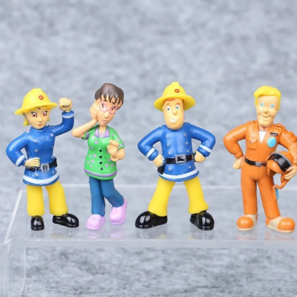 12pcs./Set Sam The Fireman Figures Toys Anime Fireman./Firewoman Action Figuras for Children Diy Birthday Gift