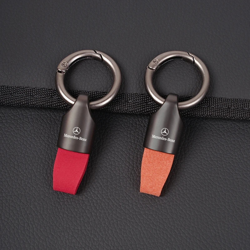 Luxury Men Women Suede/Metal Key Chain Fashion Keychain Key Ring Holder For Mercedes Benz AMG W203 W206 W220 W205 W211 W212 W201