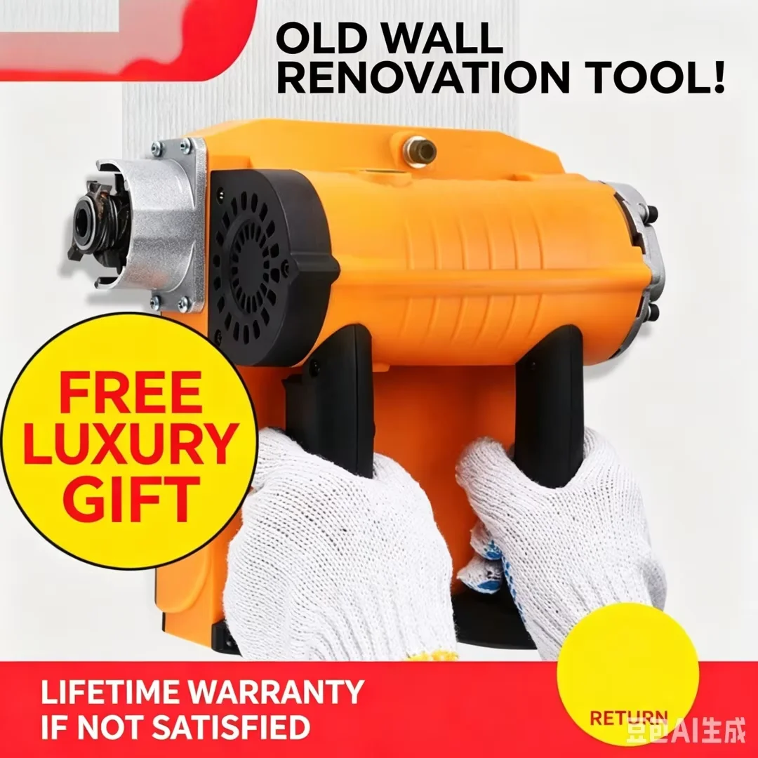 Dust‑Free Electric Wall Planer Scraper Machine Putty Peeling Tool Old Wall Renovation Equipment for Removing Whitewash Wall Coat