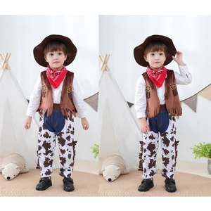 Umorden Fantasy Purim Halloween Kostüme für Kinder Kinder Kinder Jungen Cow Boy Cowboy Kostüm Party Kostümkleid Fantasy -Vertriebsmänner der Hauptmänner - №5